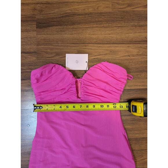 Hello Molly " For The Plot" Strapless Hot Pink Midi Dress Size 6 - Picture 8 of 8